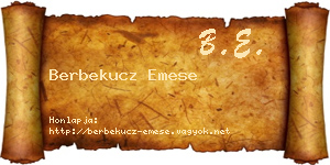 Berbekucz Emese névjegykártya
